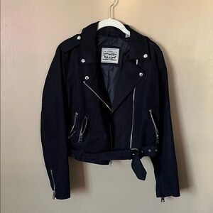 Levi's Blue Moto Jacket - Women's Biker Coat